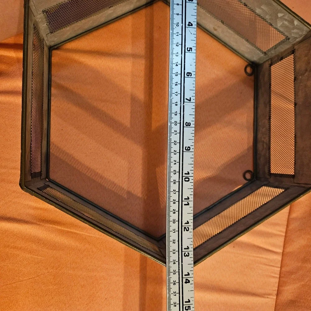 Hexagon Metal Wire Basket Industrial‎ Wall Hanging Decor Storage